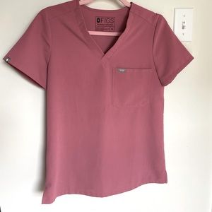 Figs Catarina one pocket scrub top - rose quartz - XS